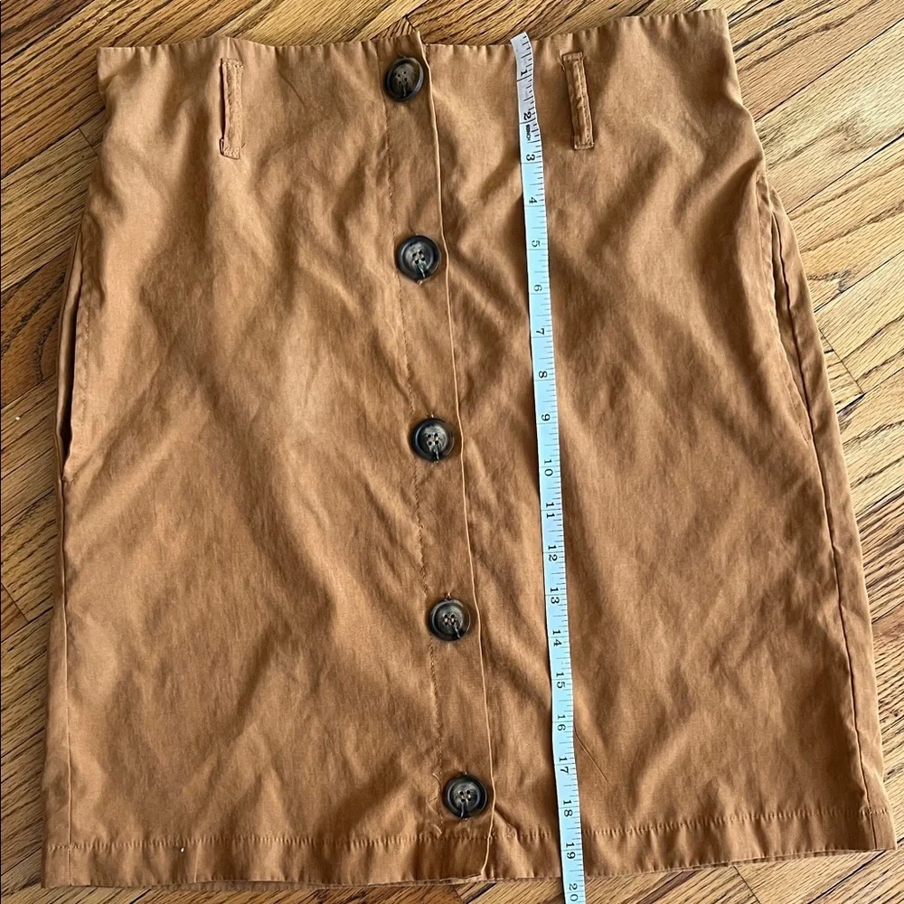 miami Button-Front Mini Skirt in Brown-Tan